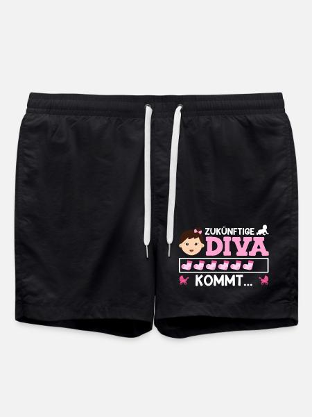 Bientôt Maman FUTURE DIVA ARRIVE Drôle - Short de bain - noir