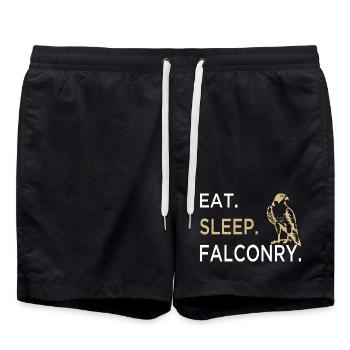 Falconry Falconer Falconer Falconer Falconry Bird of Prey - Swim Trunks - black - Front - AI Model Male 185 light (185cm)