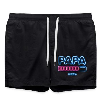 Dad-to-be 2026 Gift Baby Announcement - Swim Trunks - black - Front - AI Model Male 185 light (185cm)