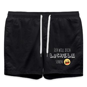 Ich will dich lächeln sehen - Badeshorts - Schwarz - Vorne - AI Model Male 185 light (185cm)