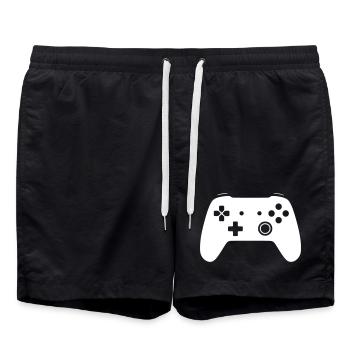 Modernes Gamepad Controller Zocken Vektor - Badeshorts - Schwarz - Vorne - AI Model Male 185 light (185cm)
