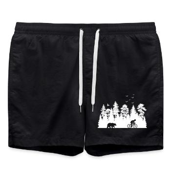 Wald, der in Radfahrer verliebt ist - Badeshorts - Schwarz - Vorne - AI Model Male 185 light (185cm)