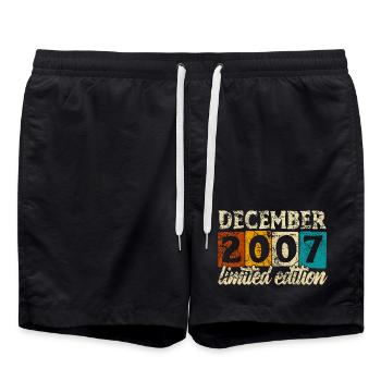 Limited Edition December 2007 Geburtstag Geschenk - Badeshorts - Schwarz - Vorne - AI Model Male 185 light (185cm)