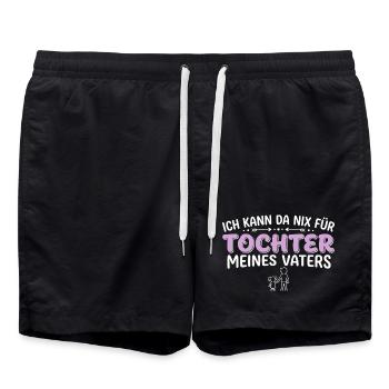 Ich Kann Da Nix Für, Ich Bin Die Tochter - Badeshorts - Schwarz - Vorne - AI Model Male 185 light (185cm)