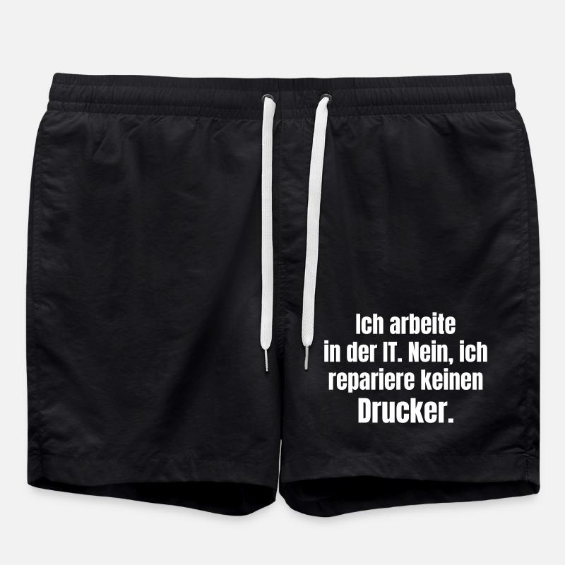 I work in IT – Druckerheld - Swim Trunks - black