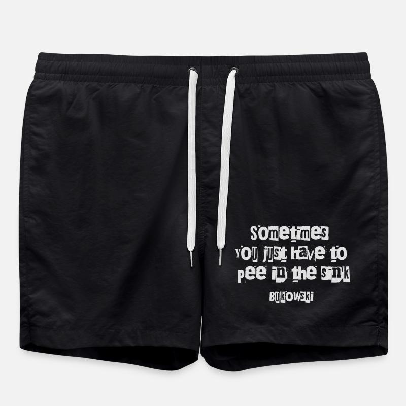 Charles Bukowski quote  - Swim Trunks - black