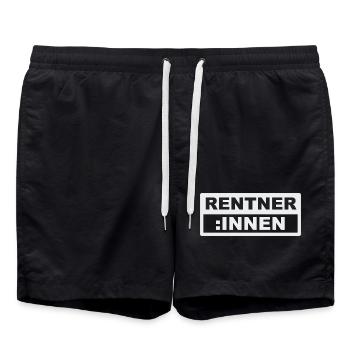 Lustiges Rentner-Design - Badeshorts - Schwarz - Vorne - AI Model Male 185 light (185cm)
