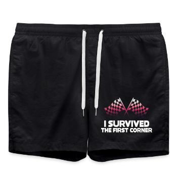 J’ai survécu au premier virage - Short de bain - noir - Devant - AI Model Male 185 light (185cm)