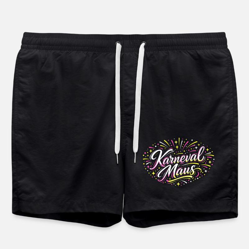 Kölner Karnevalsmaus Alaaf Lustig Fasching Geschen - Badeshorts - Schwarz