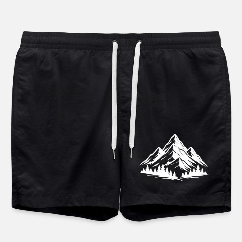 Berge Wald Landschaft - Badeshorts - Schwarz