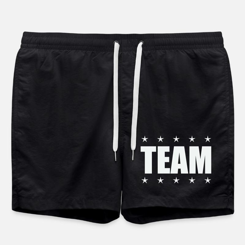 Team mit Sternen - Badeshorts - Schwarz