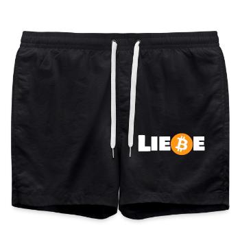Liebe_Bitcoin - Badeshorts - Schwarz - Vorne - AI Model Male 185 light (185cm)