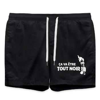 ça va etre tout noir - Short de bain - noir - Devant - AI Model Male 185 light (185cm)