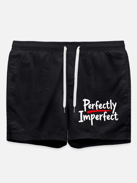 Perfectly Imperfect Statement for Self-Love - Swim Trunks - black