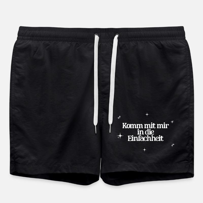 Come with me into simplicity Yoga Mindfulness - Swim Trunks - black