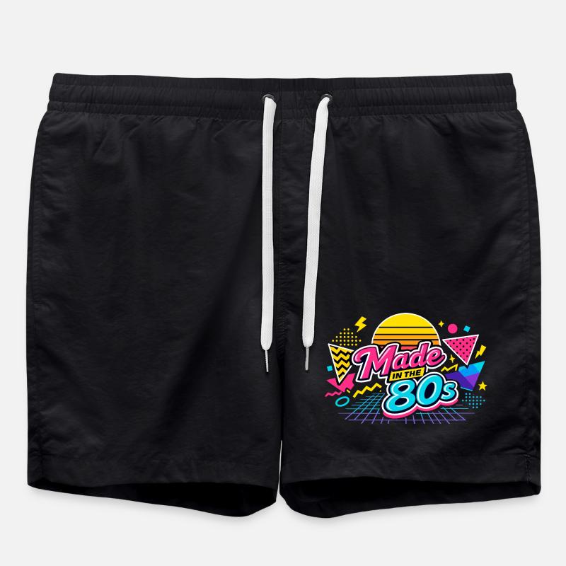 Made in the 80s Neon Retro - Badeshorts - Schwarz