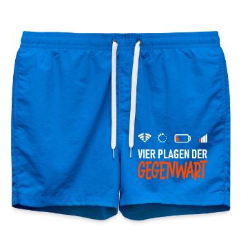 Science Coder FOUR PLAGUES OF THE PRESENT FUNNY - Swim Trunks - cobalt blue - Front
