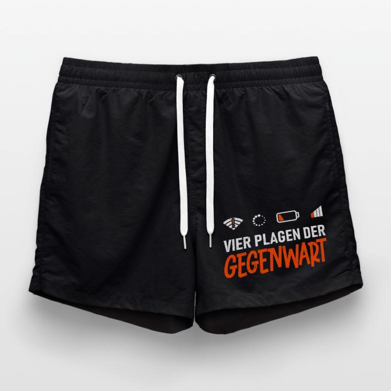 Science Coder FOUR PLAGUES OF THE PRESENT FUNNY Swim Trunks
