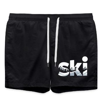 Conception faute de Panorama de la Montagne de Ski - Short de bain - noir - Devant - AI Model Male 185 light (185cm)