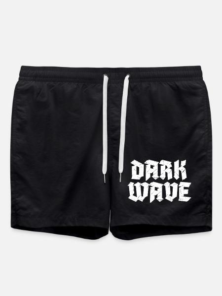 Dark-Wave-Typografie-Logodesign - Badeshorts - Schwarz