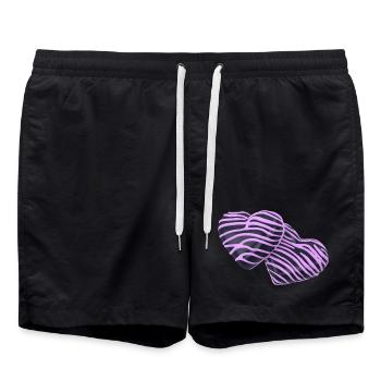 Pink Hearts auf Schwarz - Badeshorts - Schwarz - Vorne - AI Model Male 185 light (185cm)