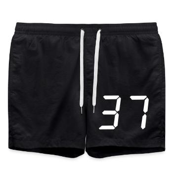 digitale_zahl_37- - Swim Trunks - black - Front - AI Model Male 185 light (185cm)