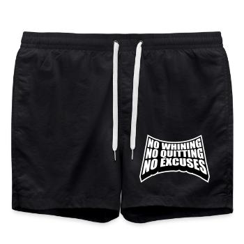 Pas de plaintes, pas d’abandon, pas d’excuses, motivation pour la salle de sport - Short de bain - noir - Devant - AI Model Male 185 light (185cm)