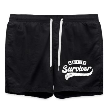 Survivant certifié - Short de bain - noir - Devant - AI Model Male 185 light (185cm)