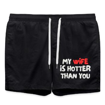 Ma femme est plus sexy que toi - Short de bain - noir - Devant - AI Model Male 185 light (185cm)