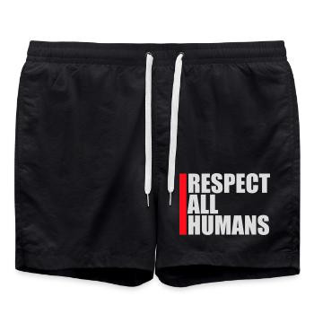 Déclaration du respect de tous les humains : l’humanité - Short de bain - noir - Devant - AI Model Male 185 light (185cm)
