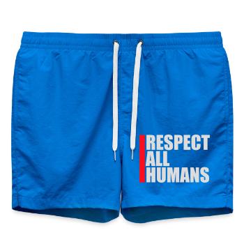 Respect All Humans Statement Menschlichkeit Spruch - Badeshorts - Cobalt blue - Vorne