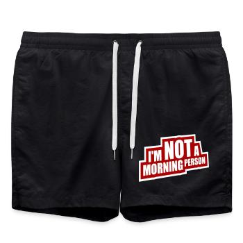 I'm Not A Morning Person Lustig Müde Morgenmuffel - Swim Trunks - black - Front - AI Model Male 185 light (185cm)