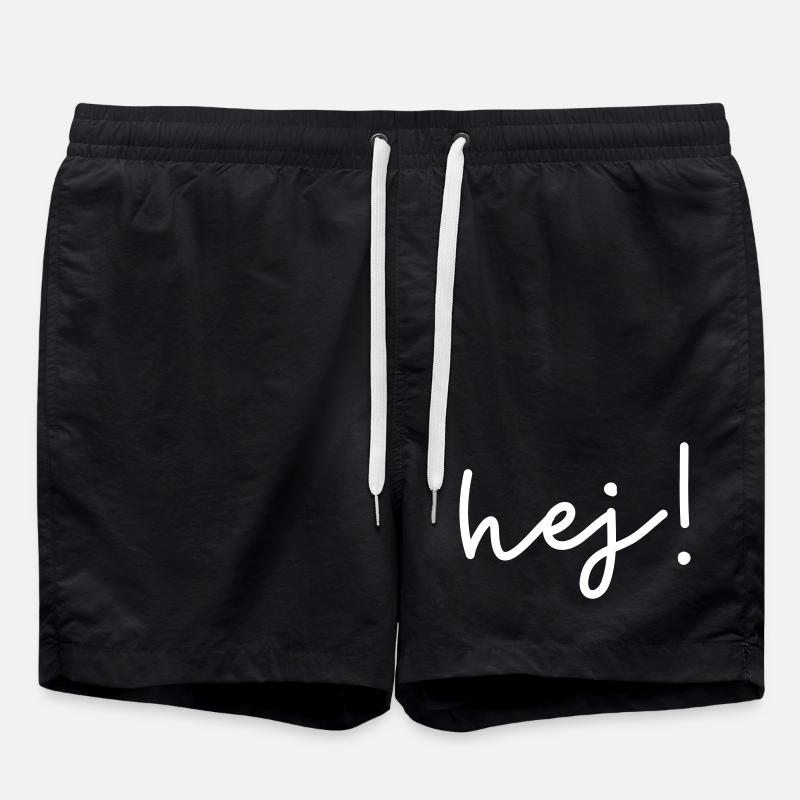 Hej – Scandinavian word design - Swim Trunks - black