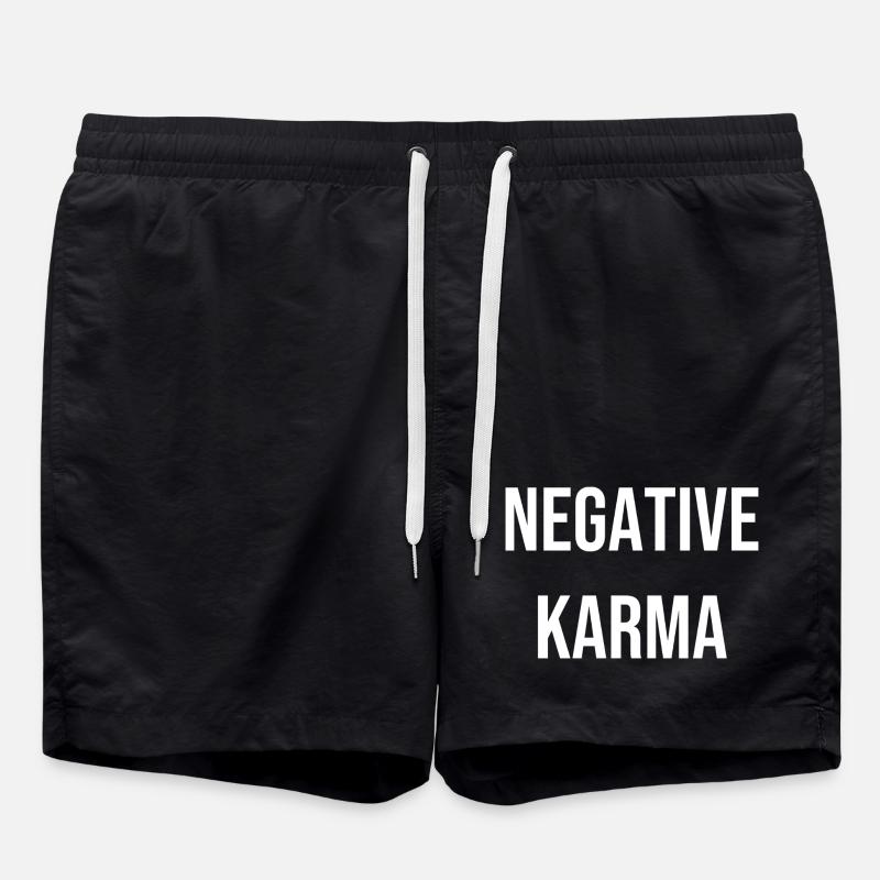 Negative Karma T-Shirt Geschenkidee - Badeshorts - Schwarz