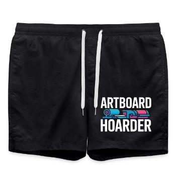 Print Designer Artboard Hoarder Creative Designer - Badeshorts - Schwarz - Vorne - AI Model Male 185 light (185cm)