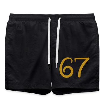 67 - Short de bain - noir - Devant - AI Model Male 185 light (185cm)