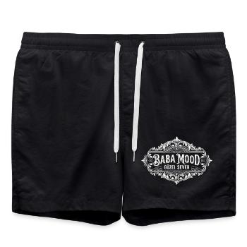 Baba Mood Vintage Ornate Label Türkisch - Badeshorts - Schwarz - Vorne - AI Model Male 185 light (185cm)