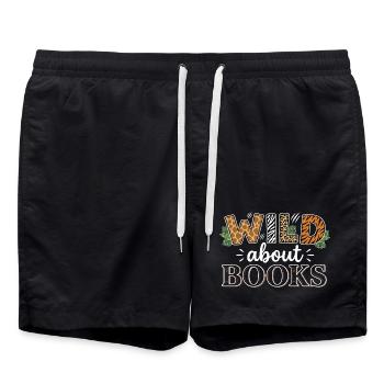 Book Lovers – Safari & Jungle Style Sauvag - Swim Trunks - black - Front - AI Model Male 185 light (185cm)