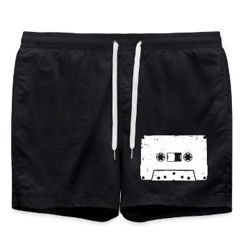 Cassette Vintage Retro Music Icon Design - Swim Trunks - black - Front - AI Model Male 185 light (185cm)