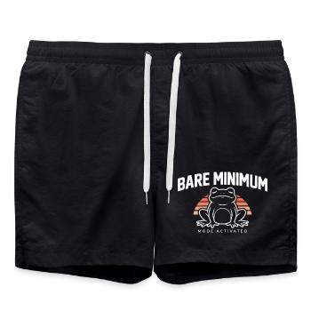 Frog Bare Minimum Saying Lounging Amphibian - Swim Trunks - black - Front - AI Model Male 185 light (185cm)