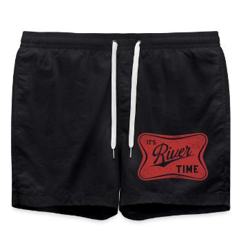 Es ist Flusszeit, Sommer-Wasserleben im Sommer - Badeshorts - Schwarz - Vorne - AI Model Male 185 light (185cm)