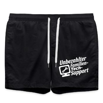 Unbezahlter Familien Tech-Support - Swim Trunks - black - Front - AI Model Male 185 light (185cm)