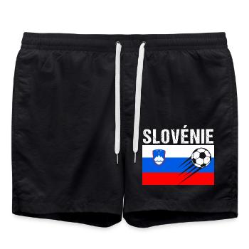 Drapeau Slovénie cadeau football foot Slovène - Short de bain - noir - Devant - AI Model Male 185 light (185cm)