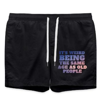 Dicton amusant obtenir vieux Seniors Fun English - Short de bain - noir - Devant - AI Model Male 185 light (185cm)