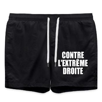 Against the far right - Swim Trunks - black - Front - AI Model Male 185 light (185cm)