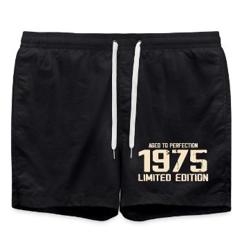 1975 Limited edition 1975 Birthday 1975 Retro - Swim Trunks - black - Front - AI Model Male 185 light (185cm)