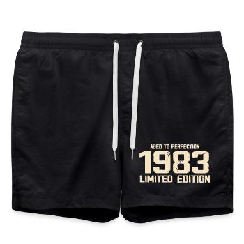 1983 Edition limitée 1983 Anniversaire 1983 Rétro - Short de bain - noir - Devant - AI Model Male 185 light (185cm)