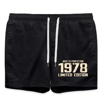1978 Limited edition 1978 Birthday 1978 Retro - Swim Trunks - black - Front - AI Model Male 185 light (185cm)