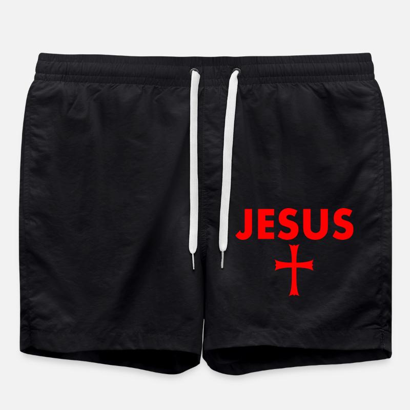 jesus kreuz - Badeshorts - Schwarz