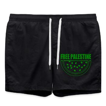 Free palestine melon pastèque - Short de bain - noir - Devant - AI Model Male 185 light (185cm)